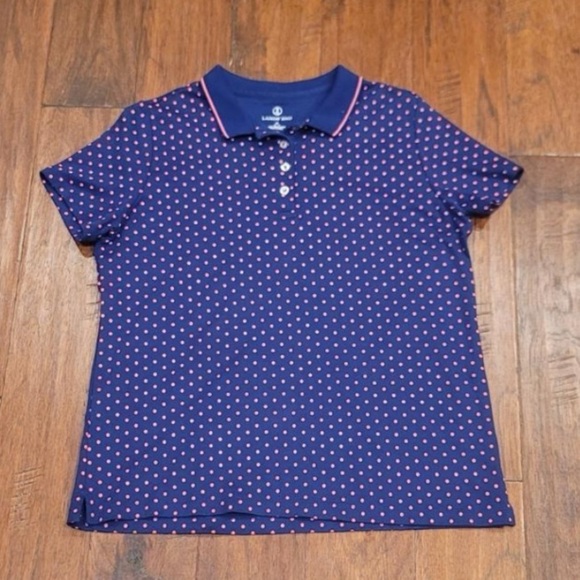 Medium Women’s Blue Polka Dot Polo T-Shirt - Excellent Condition! - Picture 1 of 7